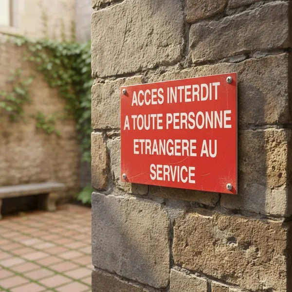 Panneau Accès interdit zone réservée aux personnels du service