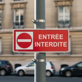 Panneau signalétique Entrée interdite accès privé aluminium