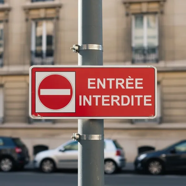 Panneau signalétique Entrée interdite accès privé aluminium