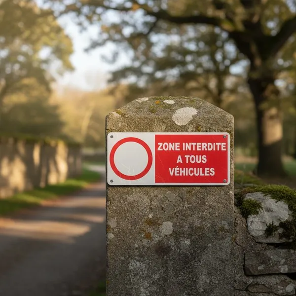 Panneau interdiction accès véhicules | Zone protégée extérieur