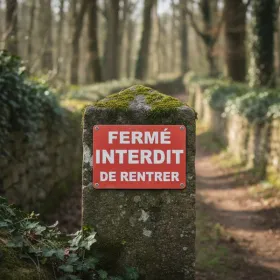 Panneau fermé interdit de rentrer – Panneau accès interdit