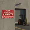 Panneau Zone de déchets amiante entrée interdite – accès interdit