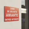 Panneau Zone de déchets amiante entrée interdite – accès interdit