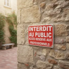 Panneau Accès interdit au public réservé aux professionnels