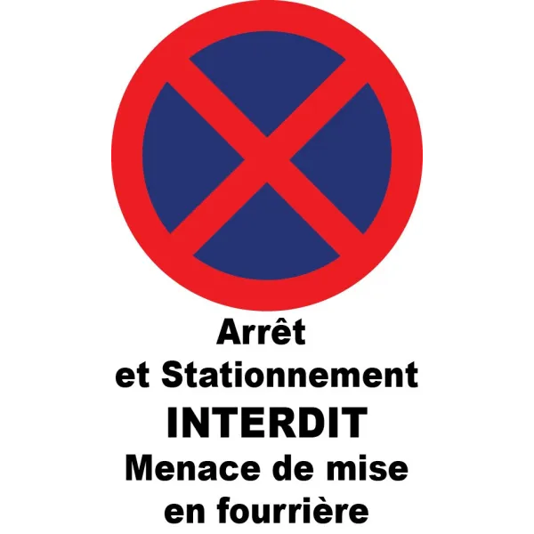 Autocollant de dissuasion pour parking arrêt et stationnement interdit menace de mise en fourrière-Signalétique magasin--
