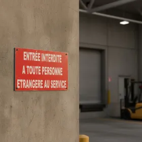 Accès Interdit aux Étrangers au Service | Panneau Sécurité
