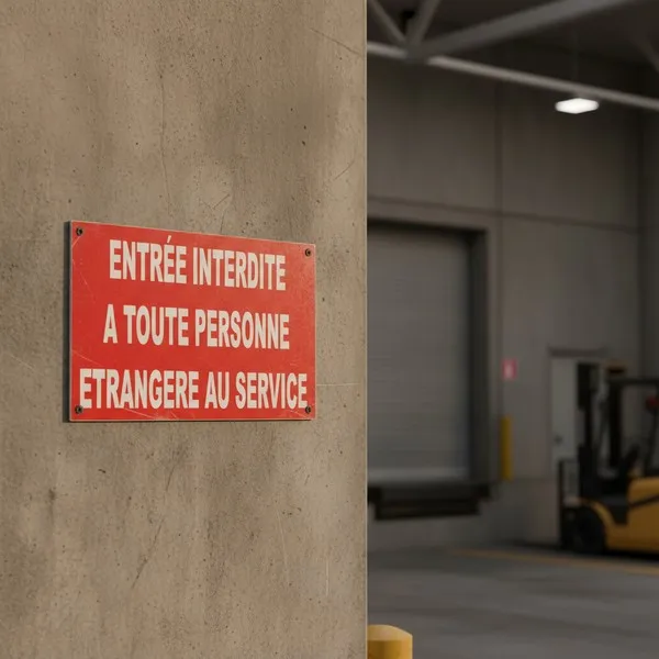 Accès Interdit aux Étrangers au Service | Panneau Sécurité