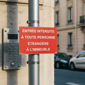 Panneau Entrée Interdite Personne Étrangère - Signalétique Immeuble