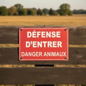 Panneau interdiction entrée danger animaux propriété privée