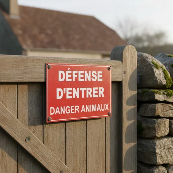 Panneau interdiction entrée danger animaux propriété privée