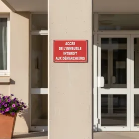 Panneau Accès de l'immeuble interdit aux démarcheurs