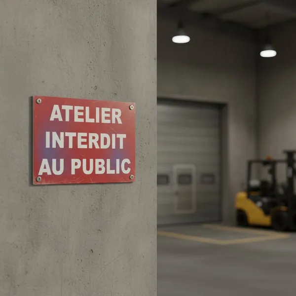 Panneau signalétique Atelier accès interdit au public – PVC format A4