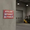 Panneau signalétique Atelier accès interdit au public – PVC format A4