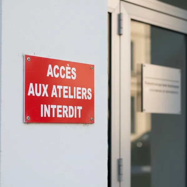 Panneau Accès aux ateliers Interdit – Panneau accès interdit