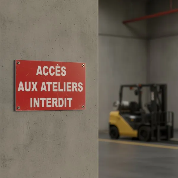 Panneau Accès aux ateliers Interdit – Panneau accès interdit