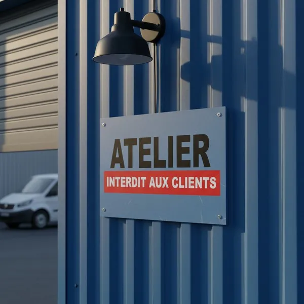 Panneau Accès Interdit Atelier PVC - 500x200mm Résistant Eau