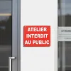 Panneau accès interdit Atelier réservé aux professionnels