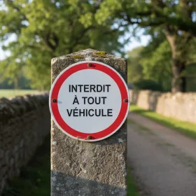 Panneau Interdit Véhicules Sauf Service | Signalisation Standard