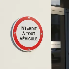Panneau Interdit Véhicules Sauf Service | Signalisation Standard