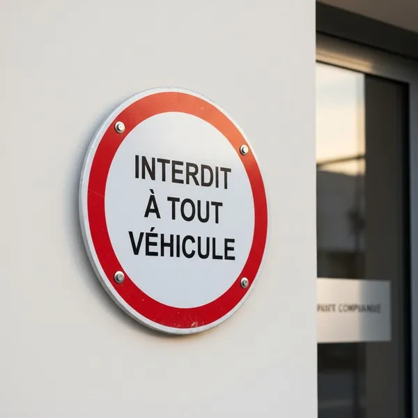 Panneau Interdit Véhicules Sauf Service | Signalisation Standard