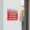 Panneau accès interdit magasin hors horaires d’ouverture