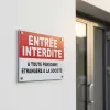Panneau Interdiction Entrée Étrangère - Sécurité, Danger, Accès Limité