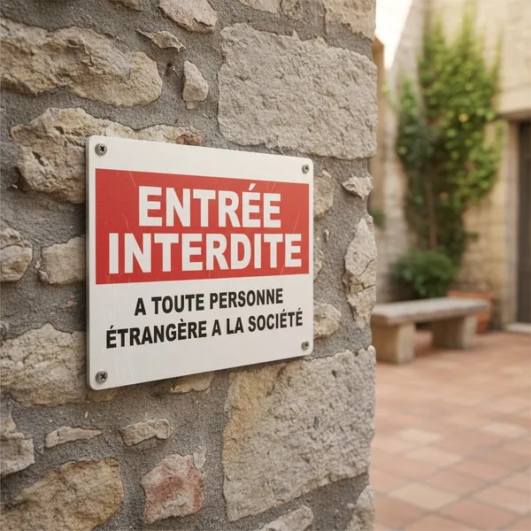 Panneau Interdiction Entrée Étrangère - Sécurité, Danger, Accès Limité