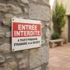 Panneau Interdiction Entrée Étrangère - Sécurité, Danger, Accès Limité
