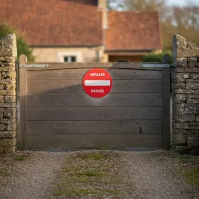 Panneau pvc rond"Impasse privée" – Interdiction