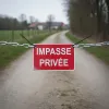 Panneau impasse privée aluminium extérieur – Entrée interdite