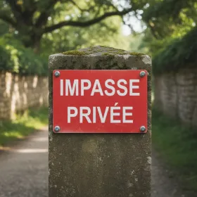 Panneau signalétique Impasse privée Accès interdit - Alu