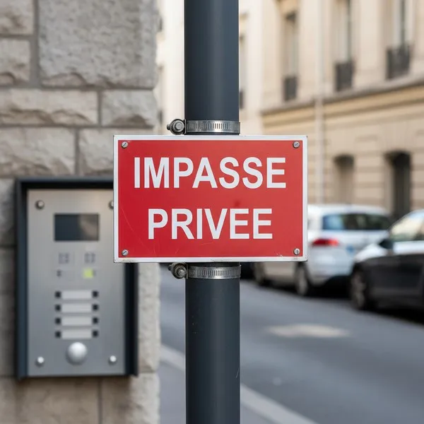 Panneau signalétique Impasse privée Accès interdit - Alu