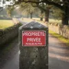 Panneau Propriété privée roulez au pas – Panneau attention Danger