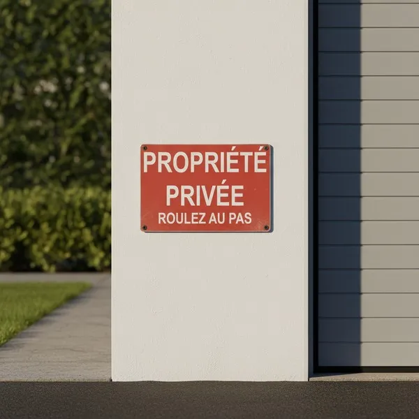 Panneau Propriété privée roulez au pas – Panneau attention Danger