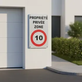 Panneau propriété privée zone 10km/h – Panneau attention Danger
