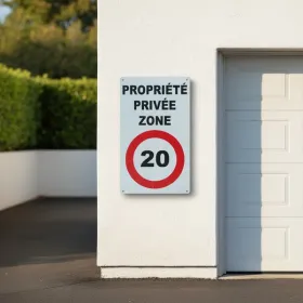Panneau propriété privée zone 20km/h – Panneau attention Danger