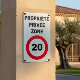 Panneau propriété privée zone 20km/h – Panneau attention Danger