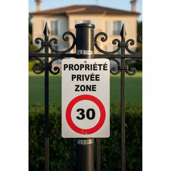 Panneau propriété privée zone 30km/h – Panneau attention Danger