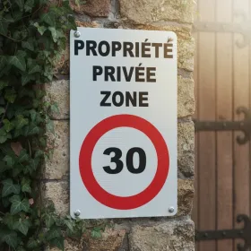 Panneau propriété privée zone 30km/h – Panneau attention Danger