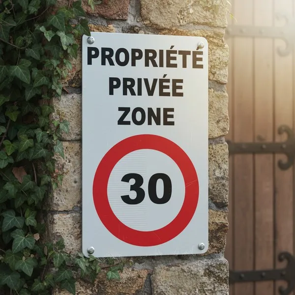 Panneau propriété privée zone 30km/h – Panneau attention Danger