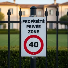 Panneau Propriété privée zone 40km/h – Panneau attention Danger