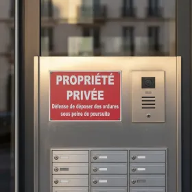 Panneau Propriété Privée Défense de Déposer Ordures Interdiction