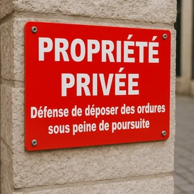 Panneau Propriété Privée Défense de Déposer Ordures Interdiction