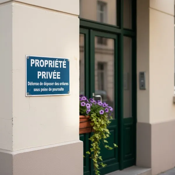 Panneau Propriété Privée Défense de Déposer Ordures Interdiction