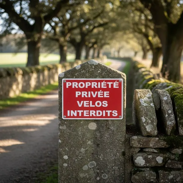 Panneau propriété privée : Vélos interdits | Signalétique