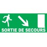 Sortie de secours avec porte à gauche