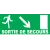 Sortie de secours direction porte en bas-Panneau évacuation et sortie de secours-Panneaux Signalétiques