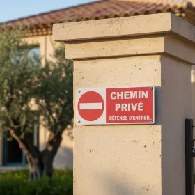Panneau Interdit chemin privé défense d'entrer – propriété privée