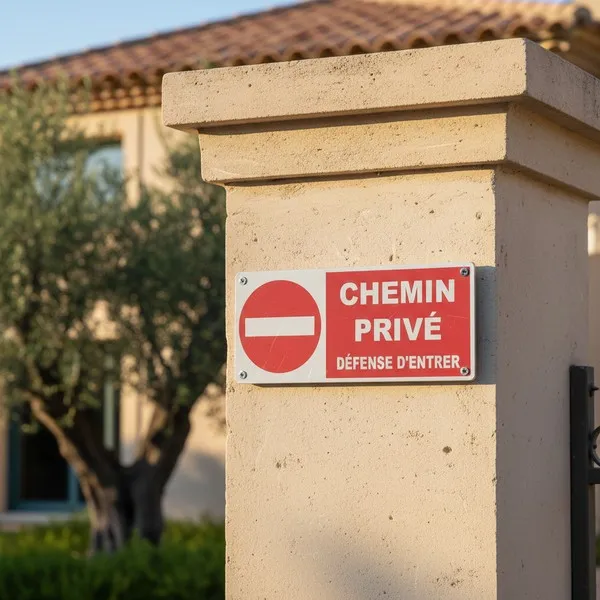 Panneau Interdit chemin privé défense d'entrer – propriété privée