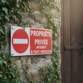 Panneau propriété privée accès interdit aux véhicules à poser